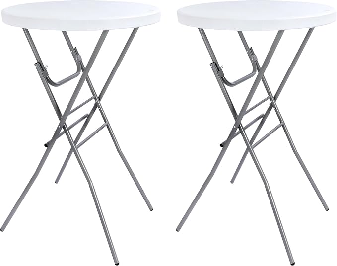 Cocktail Table 28in Folding Round High Top Indoor Outdoor by Home