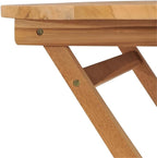 BOWERY HILL Foldable Teak Wood Dining Table, 33.5 x 33.5 x 29.9 in, Sandblasted - Image 7