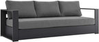 Modway Tahoe Aluminum Outdoor Patio Sofa in Gray Charcoal by Modway