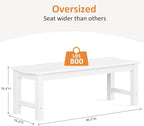 Outdoor Bench Set of 2, 2-Person Patio Backless Benches, HIPS Weatherproof - Image 3