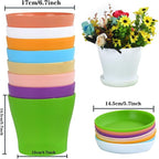 Tergy 20 Pack 7 Inch Plant Pots Bulk Small Plastic Planters Pots - Image 2