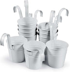 OBTANIM 12 Pack Metal Hanging Flower Pots Railing Planter Outdoor Fence Hanging - Image 7