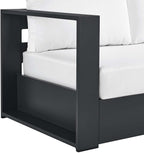 Modway Tahoe Aluminum Modular Left-Facing Outdoor Patio Loveseat in Gray White - Image 7