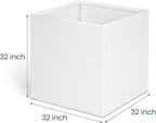 White Steel Planter Square Outdoor Planters Galvanized Steel Planter Box Indoor - Image 2