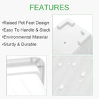 GROWNEER 3 Packs 17 Inches White Flower Window Box Plastic Vegetable Planters - Image 6