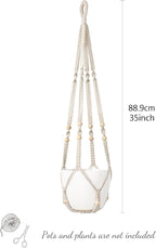 Mkono Macrame Plant Hanger Indoor Hanging Planter Basket - Image 6