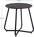 HollyHOME Round Metal Side Table, Rust-Resistant Patio Small Plant Stand - Image 3