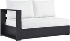 Modway Tahoe Aluminum Modular Left-Facing Outdoor Patio Loveseat in Gray White - Image 3