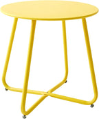 Outdoor Table Small Patio Side Table Waterproof Round Metal Side Table Weather - Image 8