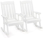 VINGLI Outdoor Rocking Chair Set of 2, Heavy Duty 600 LBS Wooden Rocking Chair by VINGLI