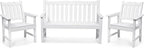 Stoog 3-Piece All-Weather Outdoor Bench & Chairs Set, Include 2 Garden Chairs by Stoog