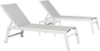 PURPLE LEAF Oversize Chaise Lounge Chair Outdoor 2 Pieces White Aluminum Lounge - Image 9
