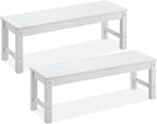 Psilvam Outdoor Bench, Two Person Poly Lumber Porch Bench, Weatherproof Garden by PsilvamGardenFurniture