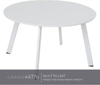 Grand patio 28-inch Outdoor Steel Coffee Table, Round Patio Side Table - Image 8