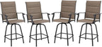 PHI VILLA Outdoor Patio Swivel Bar Stools Set of 4 by PHIVILLAThepioneerofcomfortablehouseholdsupplies