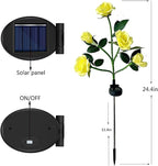 GONIMY Outdoor Realistic Solar Powered Rose Flower Lights Stake, 2 Pack 10 Rose - Image 3