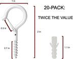 20 Pack Q Hanger Hooks with Safety Buckle, Rustproof Screw Hooks - Image 8