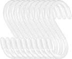 30 Pack 3 Inch White S Hooks, Vinyl Coated Heavy Duty S Hook by DINGEEUtilityHook
