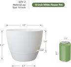 10 inch Self Watering Pots, 2 Pack Plastic Planters - Image 3