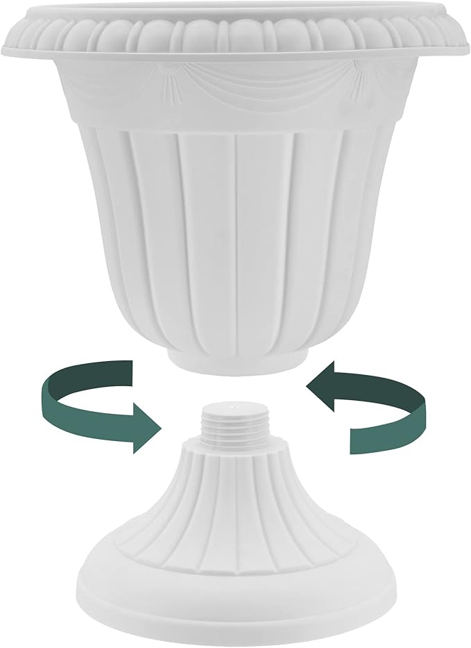 Arcadia Garden Products PL20GY Classic Traditional Plastic Urn Planter - Image 5