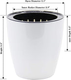 SAND MINE Self Watering Planter White Flower Pot - Image 2