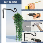 FEED GARDEN Hanging Plant Bracket 2 Pack 6 Inch Hand-Forged Plant Hangers - Image 6