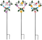 Metal Flowers Decorative Garden Stakes, 22.1 ''H Heart Shape Metal Flowers by SATHGA