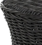 SAFAVIEH Home Collection Ruxton Black Rattan Round Coffee Table Ottoman - Image 6