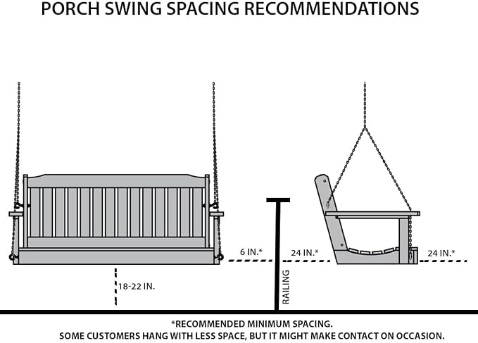 Amish Casual Heavy Duty Mission Treated Porch Swing, Semi-Solid Grey Stain - Image 3