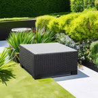 Rattaner Patio Furniture Wicker Coffee Table Outdoor Garden Square Side Table - Image 5