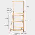 COPREE Bamboo 3-Tier Hanging Plant Stand Planter Shelves Flower Pot Organizer - Image 6