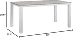 Modway Maine Aluminum Outdoor Patio 63" Dining Table in White Light Gray - Image 2