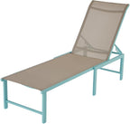 Outdoor Pool Lounge Chairs, Aluminum Patio Lounge Chairs, Five-Position by RICNOD