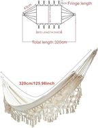 Hammock Brazilian Double Hammocks Soft Comfortable Fabric Cotton Canvas Hanging - Image 5