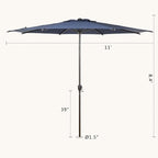 Abba Patio 11FT Lyon Outdoor Patio Umbrella Outdoor Table Umbrella - Image 7