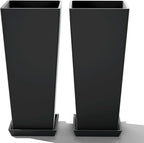 FENCY Set of 2 Tall Planters for Outdoor Plants, 24 Inch Large Tapered Pots - Image 6