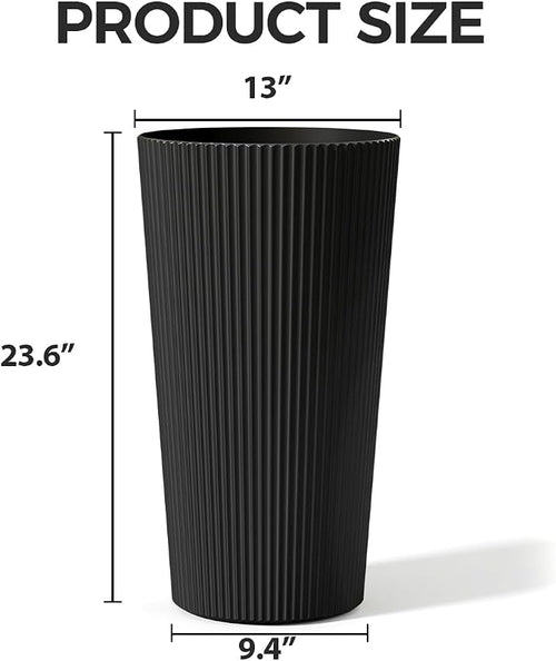 23.6" Tall Planters for Outdoor Plants, Large Outdoor Planters for Front Porch - Image 2