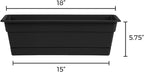 Bloem Dura Cotta 18" Black Resin Rectangle Window Box Planter - Image 3
