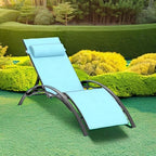 Purple Leaf Patio Chaise Lounge Set of 3 Outdoor Lounge Chair Beach Pool - Image 6