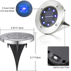 LYHOPE Solar Ground Lights Outdoor, 16 Pack 8 LED Solar Disk Lights Waterproof - Image 3