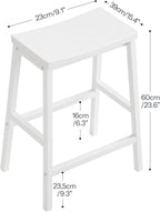 HOOBRO Bar Stools, 23.6 Inch Saddle Stools, Kitchen Counter Seat - Image 3