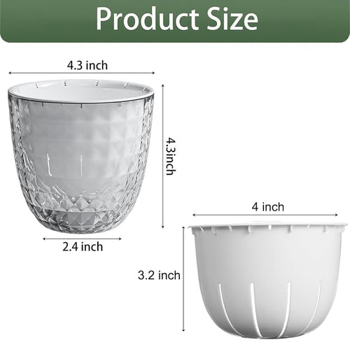 4 Pack 4 inch Self Watering Pots Planters - Image 2