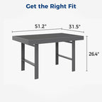 Wisteria Lane Aluminum Outdoor Patio Furniture Dining Table, All-Weather - Image 2