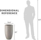 Kante 24 Inch Tall Round Concrete Planter, Large Indoor Outdoor Plant Pots - Image 7