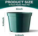 BTPLASTIK 15 Pack 6 Inch Plant Pots - Image 2