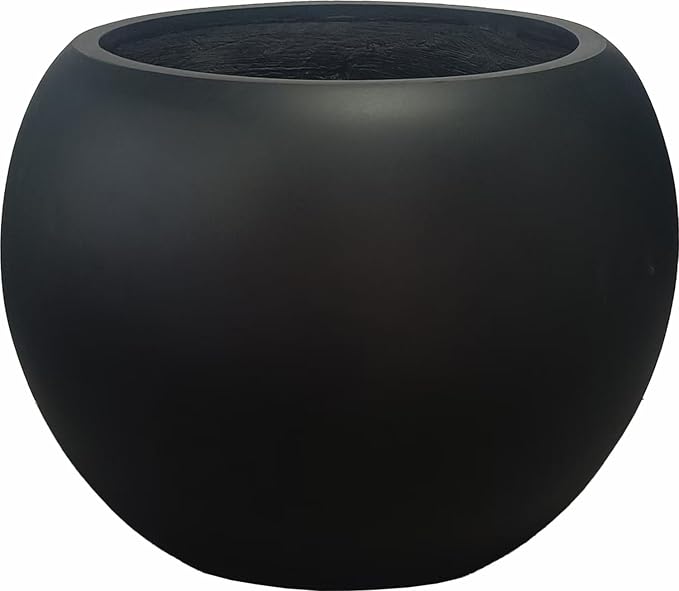 13.5 H x 17" Dia Round Fiberstone Planter by Panlaolao