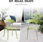 Modern Stackable Dining Chair Set, No Assembly, Plastic Chair, Patio Chair - Image 6