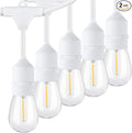 96FT Outdoor String Lights, Commercial Grade Heavy Duty White Wire Patio Light by Lakumu