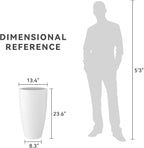 Kante 23.6" H Pure White Concrete Tall Planters, Large Outdoor Indoor - Image 8