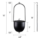 Stackable Metal Hanging Planters, Modern Wall and Ceiling Plant Holders - Image 6